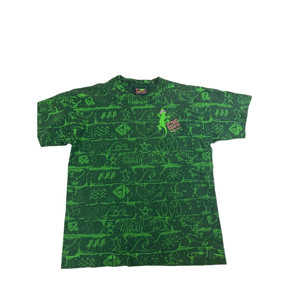 90s Gecko Hawaii green kids medium T-Shirt Made in USA